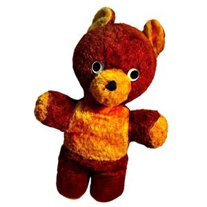 Haunted 1940’s Brown & Gold Teddy Bear W/ Google Eyes Plush Stuffed Animal